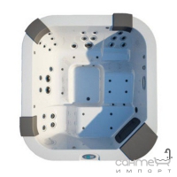 SPA бассейн с аудиосистемой Jacuzzi Italian Design Santorini Pro sound 9444-83752 белый, отделка Teak