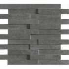 Плитка декор, мозаика 30x28 Apavisa Evolution Mosaico Brick G-1822 Anthracite Striato (структурная, темно-серая)