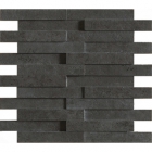 Плитка декор, мозаика 30x28 Apavisa Evolution Mosaico Brick G-1822 Black Striato (структурная, черная)