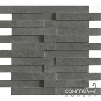 Плитка декор мозаїка 30x28 Apavisa Evolution Mosaico Brick G-1822 Anthracite Striato (структурна, темно-сіра)