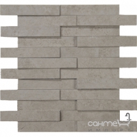 Плитка декор, мозаика 30x28 Apavisa Evolution Mosaico Brick G-1822 Grey Striato (структурная, серая)