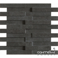 Плитка декор мозаїка 30x28 Apavisa Evolution Mosaico Brick G-1822 Black Striato (структурна, чорна)