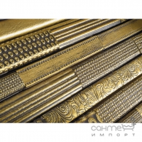 Настенная плитка, декор 10x30 Apavisa Nanoevolution Mosaico Sin Fin G-355 Gold (золото)