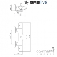Настінний термостат для ванни GRB live E-Plus 35 21* 350 Хром