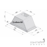 Вбудована витяжка Fabiano Ecobox 60 Inox Нержавіюча Сталь