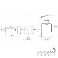 Дозатор для жидкого мыла настенный стеклянный 200мл. Bemeta Beta, арт. 132109102