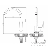 Змішувач для кухні Invena Dokos BZ-19-002-V хром/білий