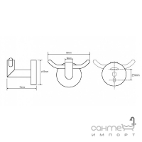 Крючок для полотенец двойной Bemeta Omega, арт. 104206032