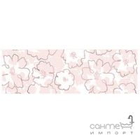 Плитка настенная фриз Cersanit Opera Цветок розовый 6х20