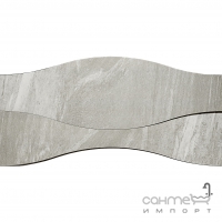 Настінна плитка, декор 18,14x89,46 Apavisa Materia Ramp Onda G-1688 Grey Natural (сіра, матова)