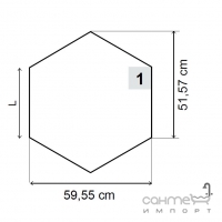 Плитка напольная 60x52 Apavisa Neocountry Hexagonal Regular L-34,38 G-1458 White Natural (белая, матовая)
