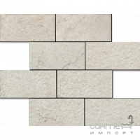 Мозаика 30x30 Apavisa Neocountry Mosaico 7,5x15 G-1258 White Bocciardato (белая, структурная)