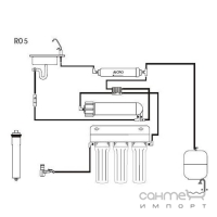 Смеситель для кухни однорычажный Imprese Daicy 55009-U + фильтр воды обратного осмоса 5-и ступенчатый