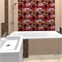 Плитка настенная Fanal Mosaico декор Crema Flor 1 глянцевый 25х50