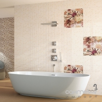 Плитка настенная Fanal Mosaico декор Crema Flor 1 глянцевый 25х50