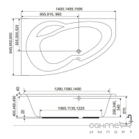 Ванна акрилова Excellent Newa Plus R 139x95