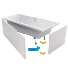 Комплект панелей під плитку для прямокутної ванни Excellent Flex System 200x90