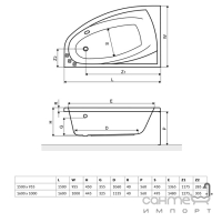 Ванна акрилова Excellent Aquaria Comfort L 160x100 лівостороння