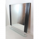 Зеркало для ванной комнаты со стеклянной полочкой и подогревом H2O B005 цвет венге (уценка)