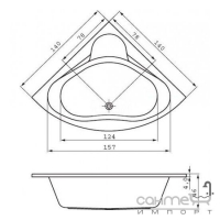 Акриловая ванна Cersanit Cersania 140 с креплениями