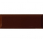 Настінна плитка 10х30 Monopole Romantic Brillo Bisel Marron глянсова (коричнева)