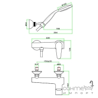 Смеситель для душа с душевым гарнитуром Fiore Kera 88 CR 5542 хром