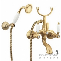 Змішувач для ванни з ручним душем та тримачем Fiore Coloniale 02 ХХ 0601 колір на вибір