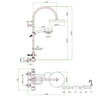 Душевая стойка со смесителем-термостатом Fiore X-Termo 31 CR 0988 хром