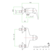 Змішувач для душу Fiore Mistral 42 CR 1700 хром