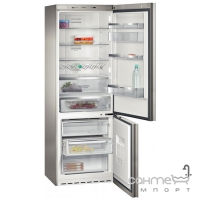 Отдельностоящий двухкамерный холодильник с нижней морозильной камерой Siemens KG49NSB31 черный