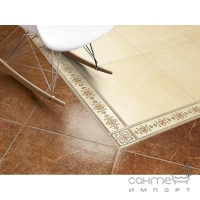 Плитка для підлоги, фриз 7,2x45 ColiseumGres Sicilia Fascia Foglie Marrone (коричнева)