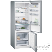 Отдельностоящий двухкамерный холодильник с нижней морозильной камерой Siemens KG56NLW30N белый