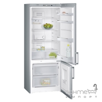 Отдельностоящий двухкамерный холодильник с нижней морозильной камерой Siemens KG57NVI20N нержавеющая сталь