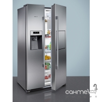 Отдельностояший двухкамерный холодильник Side-by-Side Siemens iQ500 KA90GAI20 нержавеющая сталь