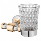 Склянка з настінним тримачем Kugu Maximus 606C&G хром-золото