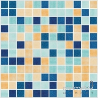 Мозаика 31,5x31,5 Vidrepur Colors Mix 503/504/508 (Verde Caribe/Naranja/Azul Marino)