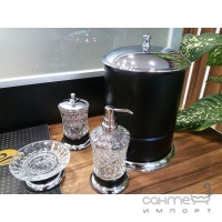 Дозатор для жидкого мыла настольный Kugu Black Freestand 230C&B хром-чёрный