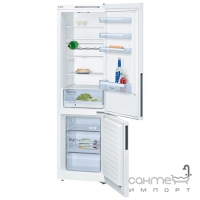 Отдельностоящий двухкамерный холодильник с нижней морозильной камерой Bosch KGV39VW306 белый
