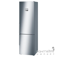 Отдельностоящий двухкамерный холодильник с нижней морозильной камерой Bosch Serie 6 KGN39AI35 сталь