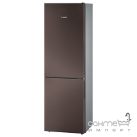 Отдельностоящий двухкамерный холодильник с нижней морозильной камерой Bosch KGV36VD32S коричневый