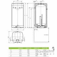 Электрический водонагреватель бойлер Drazice OKHE 100-SMART