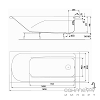 Акрилова ванна Kolo Comfort Plus 180x80 з ручками