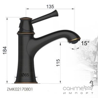 Змішувач для раковини Imprese Podzima Zrala ZMK02170801 тосканська бронза