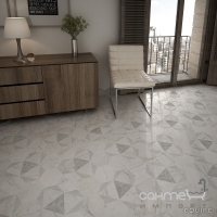 Напольная плитка, керамогранит 17,5x20 Equipe Carrara Hexagon 23101 (белая, матовая)