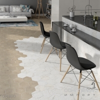 Плитка для підлоги, керамограніт 17,5x20 Equipe Carrara Hexagon Flow 23103 (біла, матова)