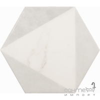 Плитка для підлоги, керамограніт 17,5x20 Equipe Carrara Hexagon Peak 23102 (біла, матова)
