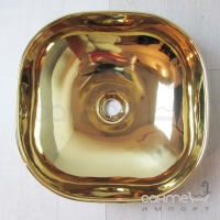 Раковина керамическая на столешницу квадратная Vito VT-G0014 золото