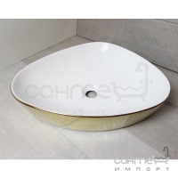 Раковина керамічна на стільницю Vito VT-G0015 білий-золото