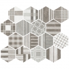 Плитка напольная, шестиугольная, декор 17,5x20 Equipe Hexatile Cement Geo Grey 22101 (случайный узор) 