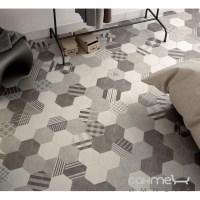 Плитка для підлоги, шестикутна 17,5x20 Equipe Hexatile Cement Mud 22097 (коричнева)